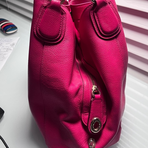 Coach Pebbled Leather Tote / Shoulder Bag | Raspberry Pink | Retail - Picture 11 of 11